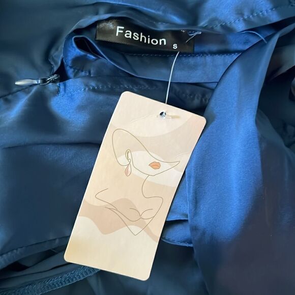 Satin Fall Solid Color Sexy High Waist Slit Neck Evening Dress Homecoming Dress - Picture 10 of 15